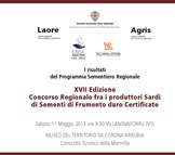 Villanovaforru Premiazione Concorso Regionale fra i produttori Sardi di Sementi di Frumento duro Certificate